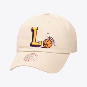 Casquette de baseball Mitchell & Ness crème Los Angeles Lakers Hardwood Classics Swagger chapeau réglable crème 772320
