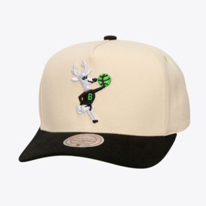 Mitchell & Ness Crème Milwaukee Bucks Hardwood Classics Overspray Pro Crown Snapback Chapeau Crème 772331