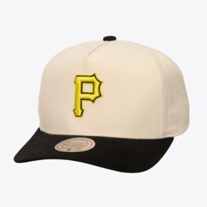 Mitchell & Ness Crème Pittsburgh Pirates Overspray Pro Crown Snapback Chapeau Crème 772253