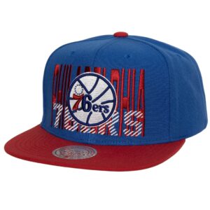 Casquette Mitchell & Ness Cross Check Snapback HWC Philadelphia 76ers Bleu 769944