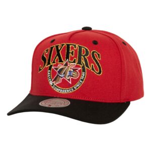 Casquette de baseball Mitchell & Ness Crown Jewels Pro Snapback HWC Philadelphia 76ers Rouge 769758