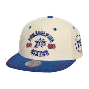 Casquette de baseball Mitchell & Ness Dune Royal Snapback HWC Philadelphia 76ers Beige 769736