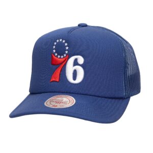 Mitchell & Ness Evergreen Trucker Snapback Philadelphia 76ers Casquette Bleu 769227