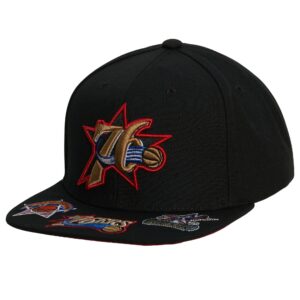 Casquette de baseball Mitchell & Ness Snapback HWC Philadelphia 76ers noir 769939
