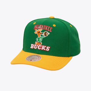 Mitchell & Ness Vert Milwaukee Bucks Hardwood Classics All In 2.0 Pro Crown Snapback Chapeau Vert 772195