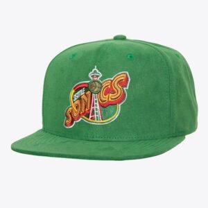 Mitchell & Ness Seattle SuperSonics Hardwood Classics Sweet Suede Snapback Chapeau Vert 771454