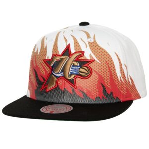 Casquette Mitchell & Ness Hot Fire Snapback HWC Philadelphia 76ers Blanc 769912