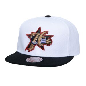 Casquette de baseball Mitchell & Ness Logo Shine Snapback HWC Philadelphia 76ers Blanc 769738