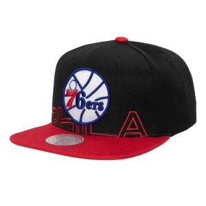 Casquette de baseball Mitchell & Ness Low Big Face Snapback HWC Philadelphia 76ers noir 770197