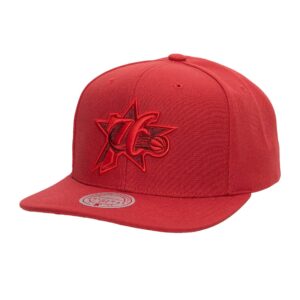 Casquette de baseball monochromatique Snapback HWC Philadelphia 76ers Mitchell & Ness rouge 770261