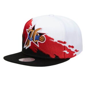 Casquette de baseball Mitchell & Ness Paintbrush Snapback HWC Philadelphia 76ers Blanc 770284