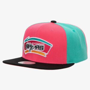 Casquette de baseball Mitchell & Ness rose San Antonio Spurs Hardwood Classics On the Block Snapback Hat Turquoise rose 771419