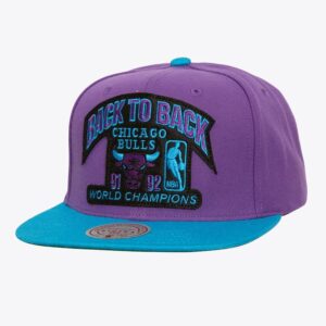 Mitchell & Ness Violet Chicago Bulls 1991-92 NBA Finals Champions Flipside Snapback Chapeau Violet 772187