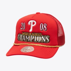 Casquette de baseball Mitchell & Ness rouge Philadelphia Phillies Golden Champs Trucker Snapback Hat rouge 772096