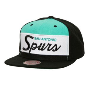 Casquette de baseball Mitchell & Ness Retro Sport Snapback HWC San Antonio Spurs Noir/Turquoise 771222