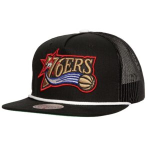 Casquette de baseball Mitchell & Ness Roper Trucker HWC Philadelphia 76ers noir 770439