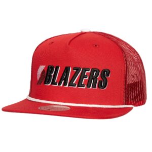 Casquette de baseball Mitchell & Ness Roper Trucker HWC Portland Trail Blazers rouge 770816