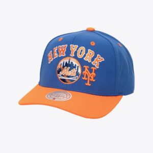Mitchell & Ness Royal New York Mets All In 2.0 Pro Crown Snapback Chapeau Gris 772380
