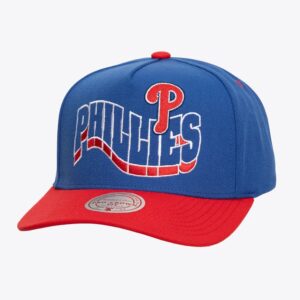 Mitchell & Ness Royal Philadelphia Phillies Wavy Pro Crown Snapback Chapeau Bleu 772345