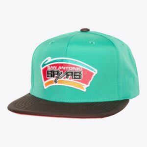Mitchell & Ness San Antonio Spurs Hardwood Classics Heat Up Snapback Chapeau Turquoise 771394