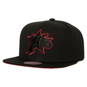 Casquette de baseball Mitchell & Ness TC Bottoms Snapback HWC Philadelphia 76ers noir 770150