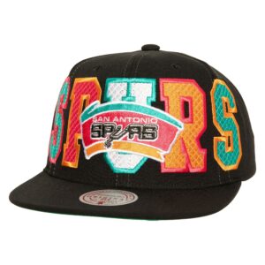 Casquette de baseball Mitchell & Ness Varsity Bust Snapback HWC San Antonio Spurs Noir 771151