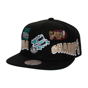 Casquette de baseball Mitchell & Ness World Champs Snapback HWC San Antonio Spurs Noir 771155
