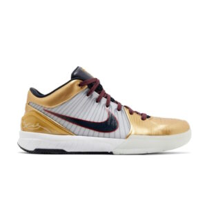 Nike Zoom Kobe 4 Protro Gold Medal 2024 Blanc/Obsidienne foncée/Rouge universitaire/Or métallique FQ3544 100