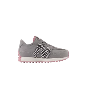 New Balance 327 Bungee Lace Baskets 'Zebra' pour tout-petits Gris ombre/Rose brumeux IH327PI