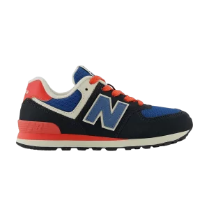 New Balance 574 Little Kid Baskets 'Phantom Blue Blast Red' Ghost/Burst Rouge PC574RBT