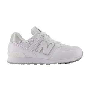 New Balance 574 Little Kid Wide 'White Silver Metallic' Baskets Blanc/Argent métallisé PC5742BE W