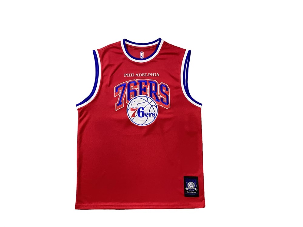 Buck Up Philadelphia 76ers Maillot de basket-ball rouge Noir 1132510