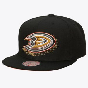 Mitchell & Ness Noir Anaheim Ducks 7.0 Big Face Snapback Chapeau Bleu 928550