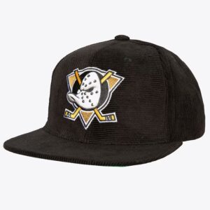 Casquette de baseball Mitchell & Ness noir Anaheim Ducks toutes directions velours côtelé Snapback chapeau Violet 928536