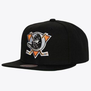 Casquette de baseball Mitchell & Ness noir Anaheim Ducks chapeau à rabat alternatif noir 1022667