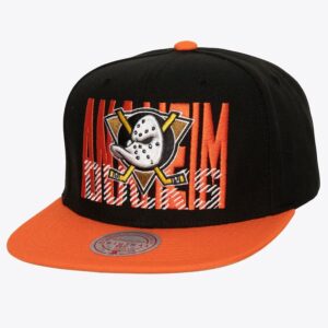 Casquette de baseball Mitchell & Ness noir Anaheim Ducks Cross Check Snapback Hat noir 1023198