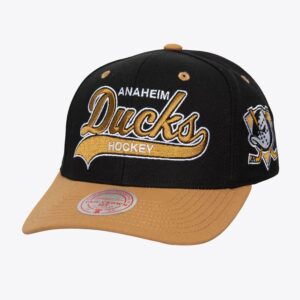 Mitchell & Ness Noir Anaheim Ducks Tailsweep 2.0 Pro Snapback Chapeau Noir 928559
