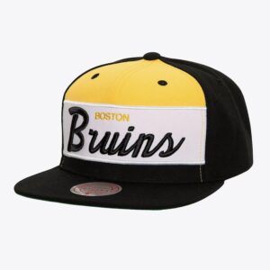 Casquette de baseball Mitchell & Ness noir Boston Bruins rétro Sport Vintage Snapback chapeau noir 1069447
