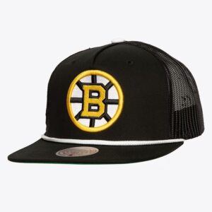 Mitchell & Ness Casquette réglable noire Boston Bruins Roper Trucker Noir 1070106