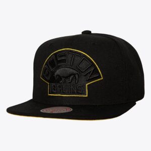 Mitchell & Ness Noir Boston Bruins TC Bottoms Vintage Snapback Chapeau Noir 1089752