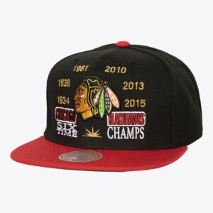 Mitchell & Ness Black Chicago Blackhawks Champ Is Here Snapback Hat Gris 1089809