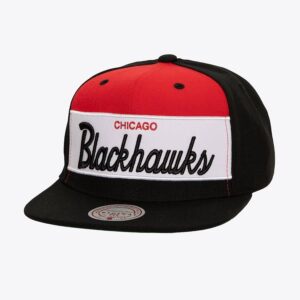 Casquette de baseball Mitchell & Ness noir Chicago Blackhawks rétro Sport Snapback chapeau noir 1089755