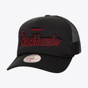Mitchell & Ness Casquette réglable noire Chicago Blackhawks Script Trucker Noir 1089791
