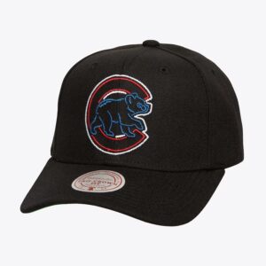 Mitchell & Ness Noir Chicago Cubs Neon Logo Pro Crown Snapback Chapeau Vert 776010