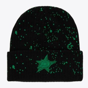 Mitchell & Ness Black Dallas Stars Nep Bonnet en tricot à revers Noir 1112178