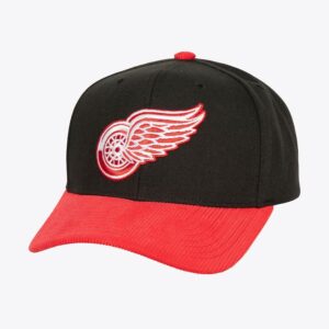 Casquette de baseball Mitchell & Ness noir Detroit Red Wings Cord Pro Snapback Hat noir 1112245