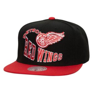 Casquette de baseball Mitchell & Ness noir Detroit Red Wings Crooked Path Snapback Hat noir 1112206