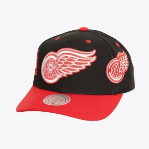 Casquette de baseball Mitchell & Ness noir Detroit Red Wings Overbite Pro Vintage Snapback chapeau noir 1112210