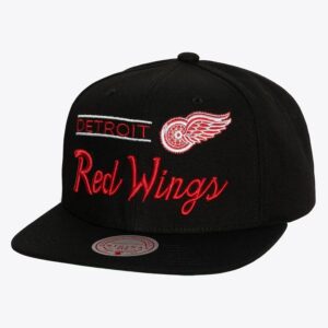 Casquette de baseball Mitchell & Ness noir Detroit Red Wings rétro Lock Up Snapback chapeau noir 1112193