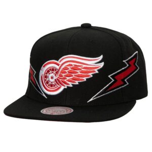 Casquette de baseball Mitchell & Ness noir Detroit Red Wings Vintage Double Trouble Snapback chapeau noir 1112197